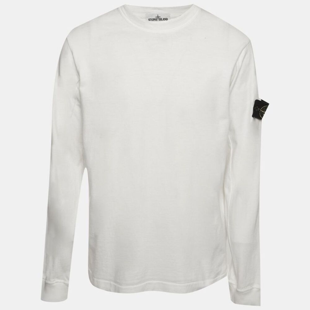 Stone Island White Cotton Crewneck Sweatshirt Xl